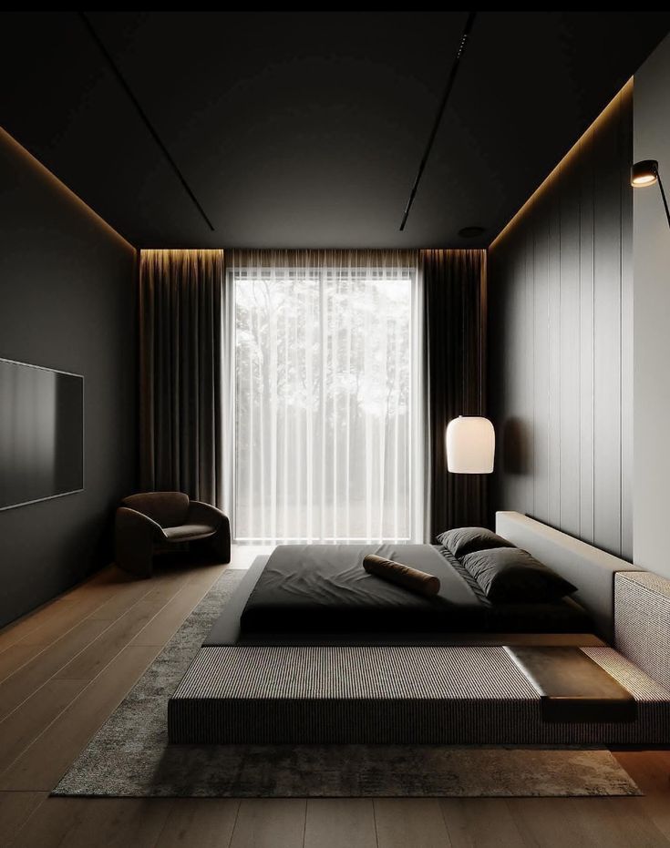 Dark Room Illuminated By Natural Light