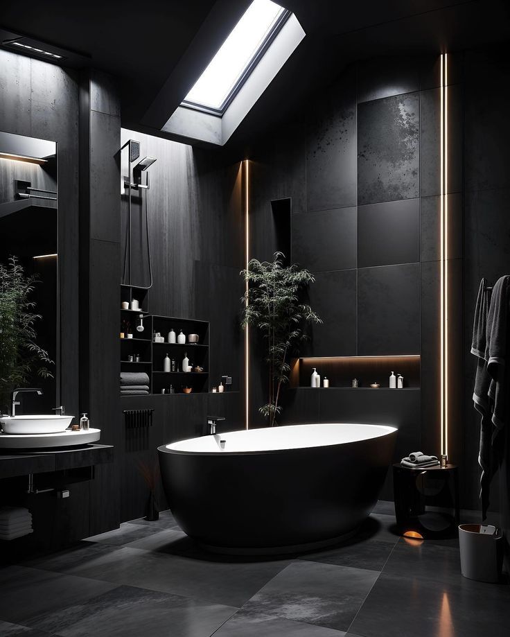 Single Light Source For A Blacked Bathroom