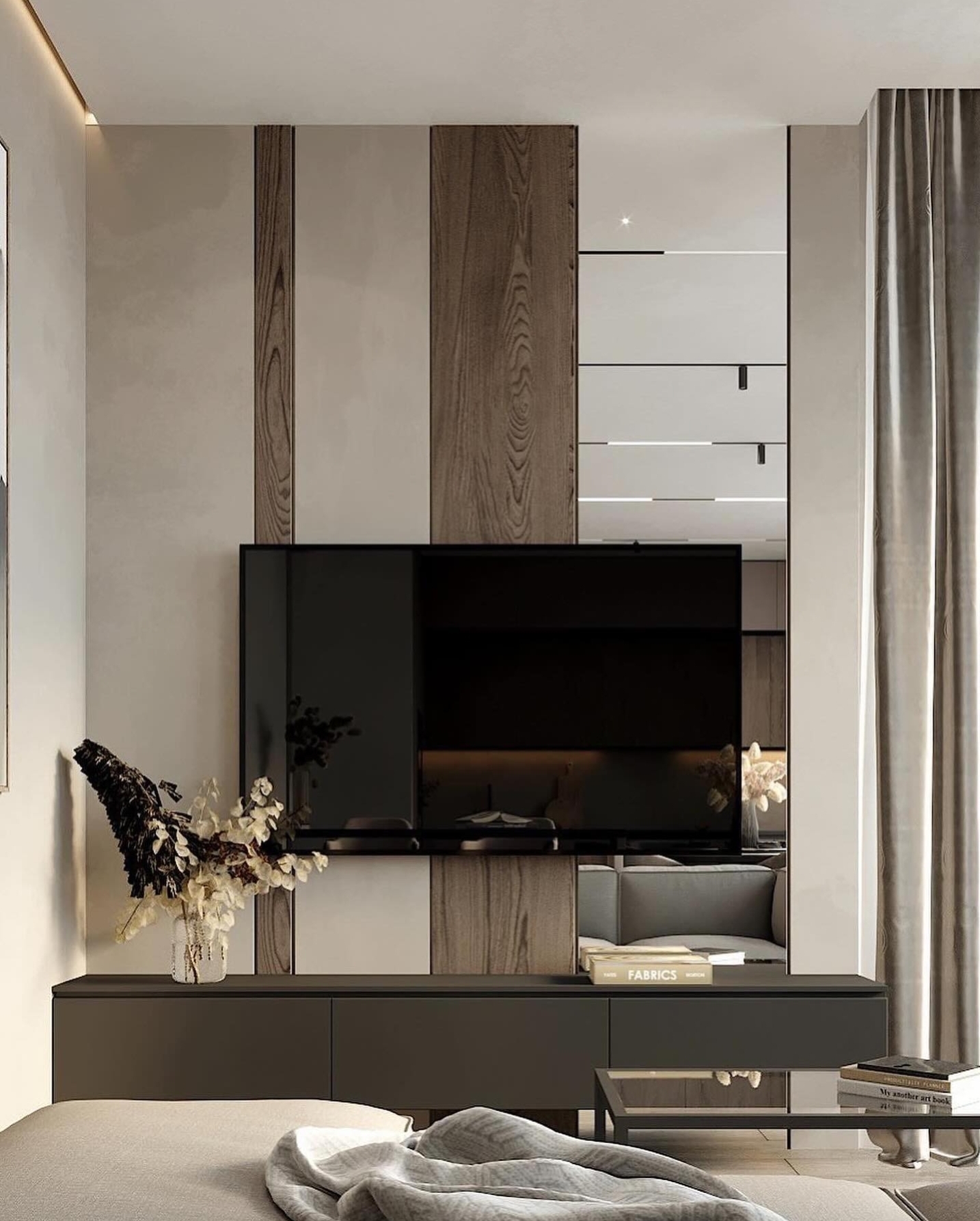 Brown color TV console