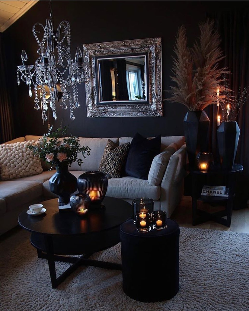 Dark Themed Living Room