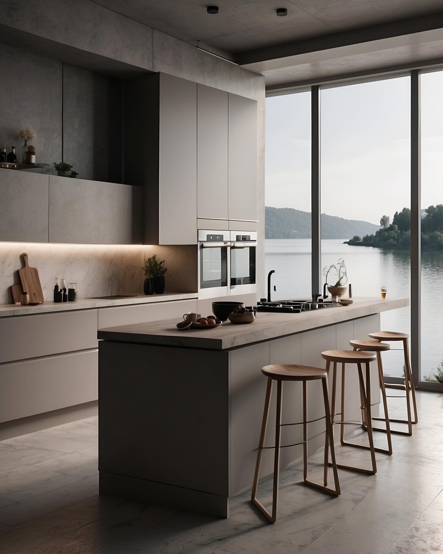 Dark themed kitchen Design