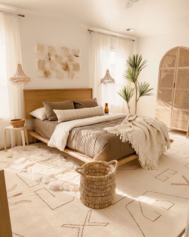 Everything boho styled bedroom