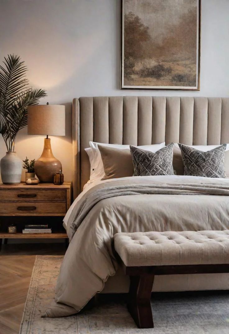 Neutral bedroom decor for cozy rest