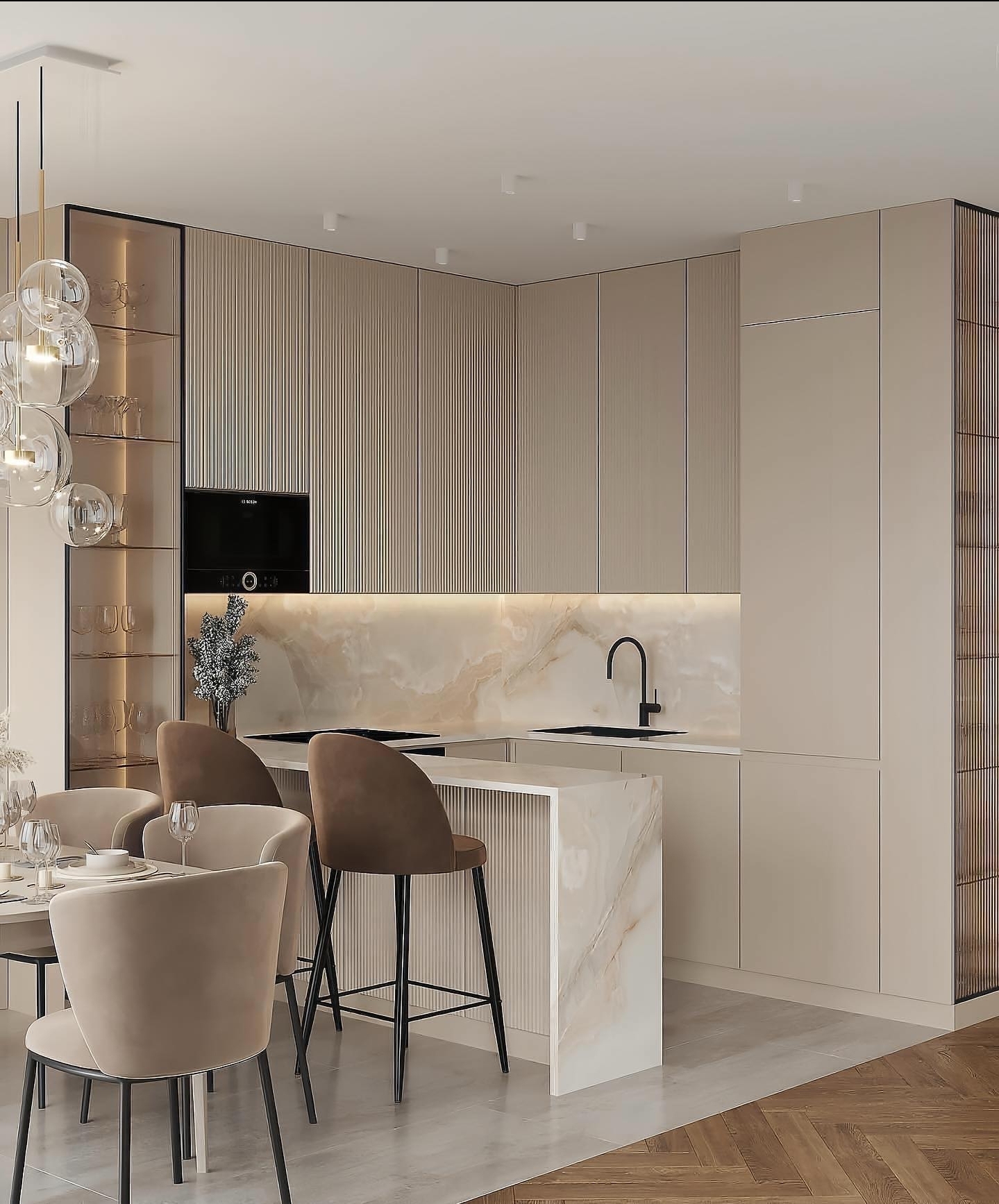 Small functional kitchen style