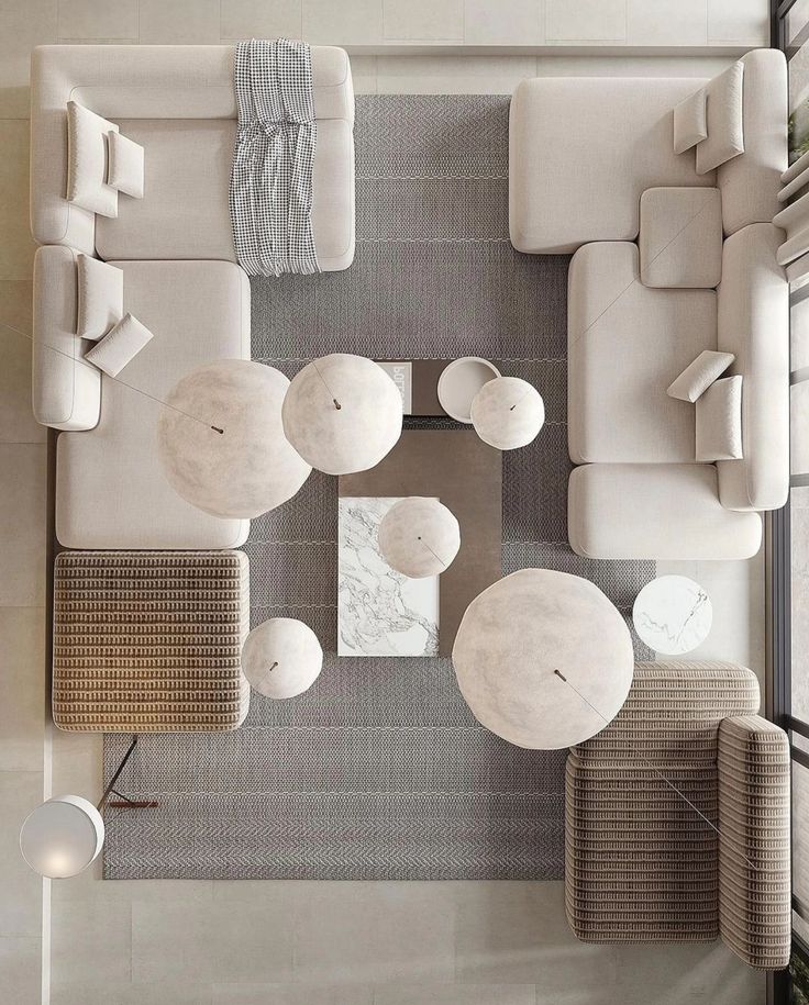 Top-Down View Look Of The Perfect Living Room Design