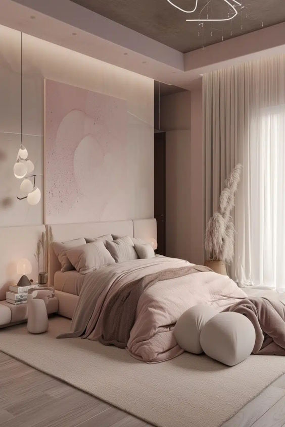 comfortable feminine bedroom