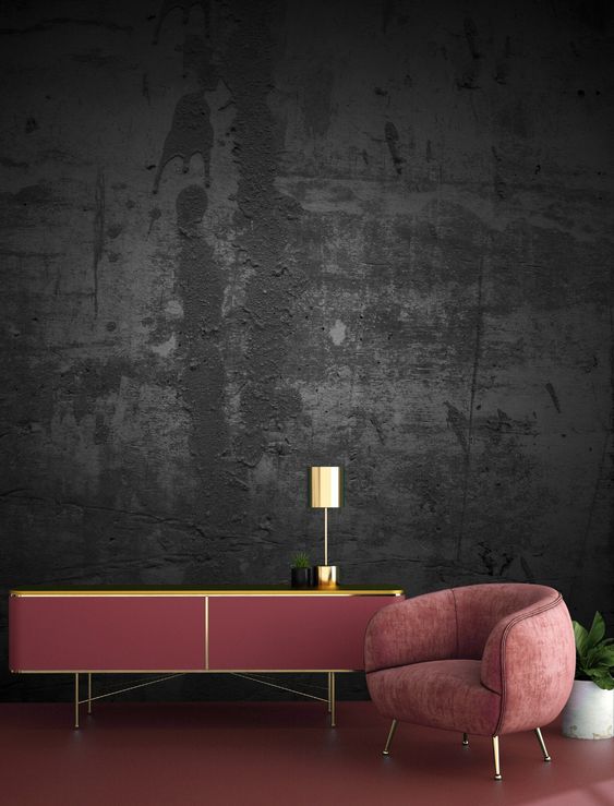 concrete black accent walls