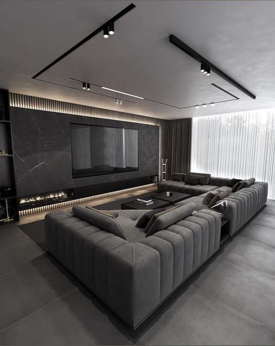 dark classy living room