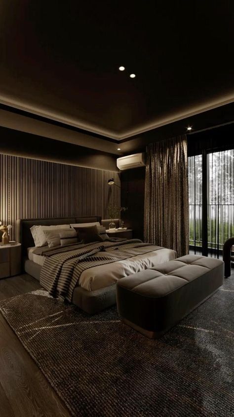 dark cozy romantic bedroom