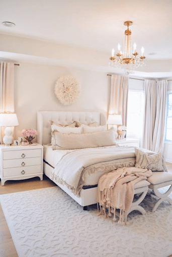 luxe feminine bedroom style and decor