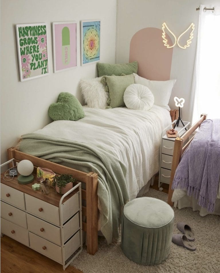 mixed color cute dorm room