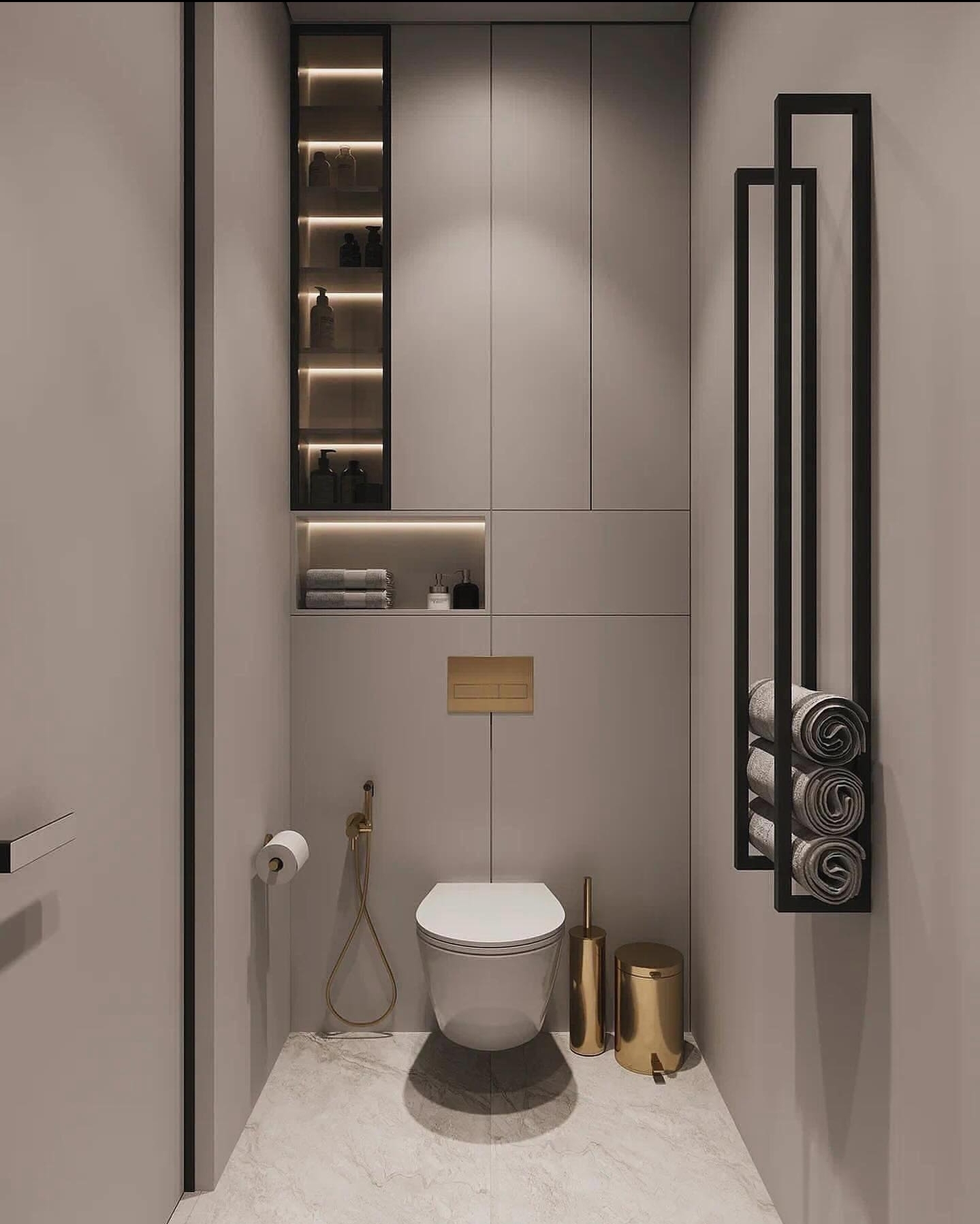 narrow bathroom decor idea