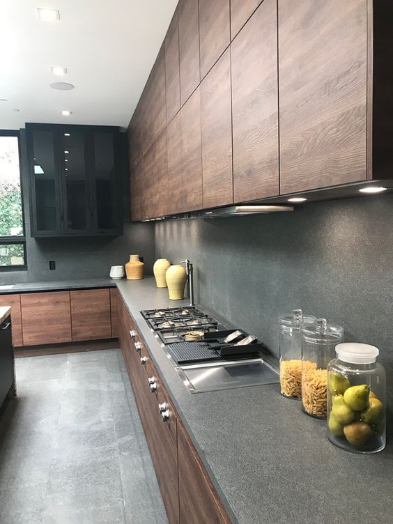 wood themed design kitchen