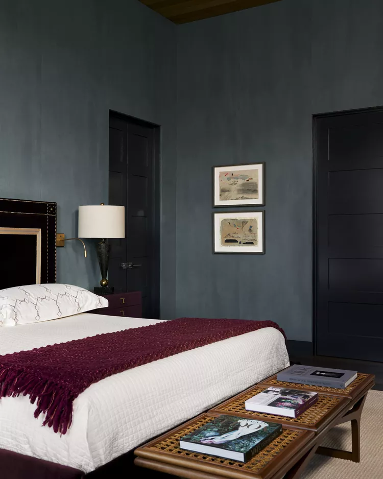 Burgundy, black and peacock blue color scheme