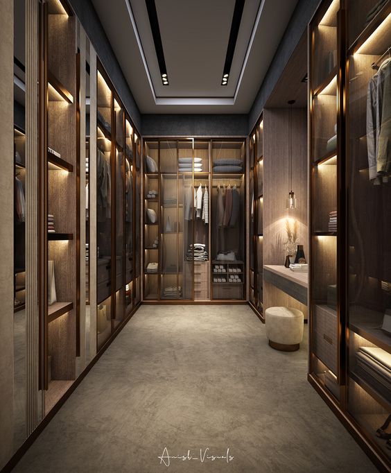 classy walk in closet design