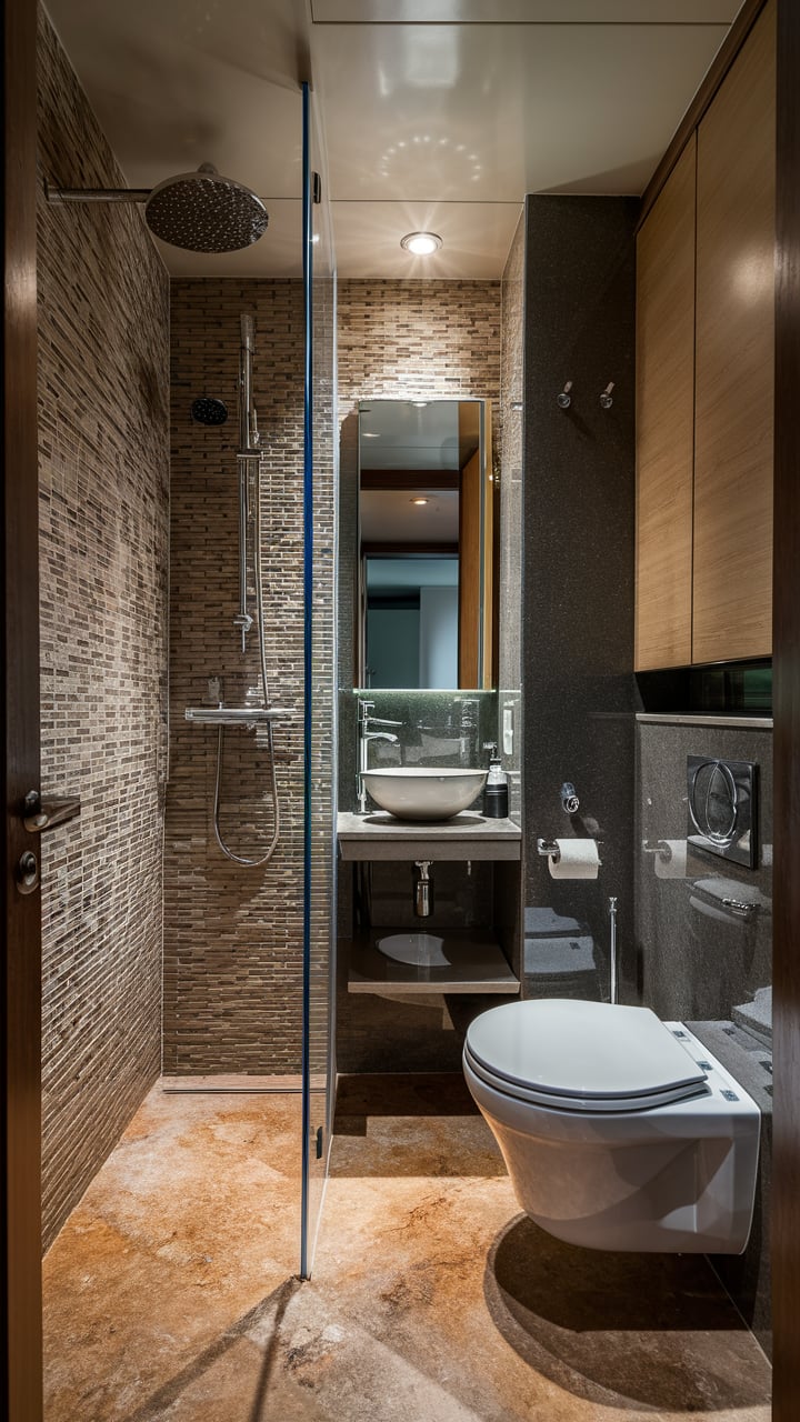 creative small full bathroom