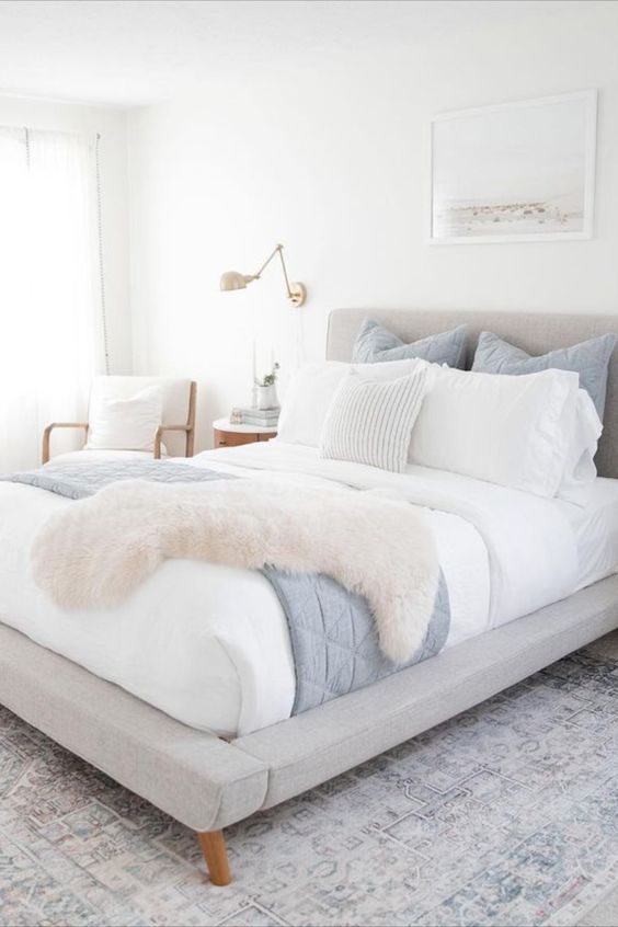 fluffy coastal bedroom decorating