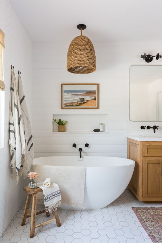lovely farmhouse modern bathroom