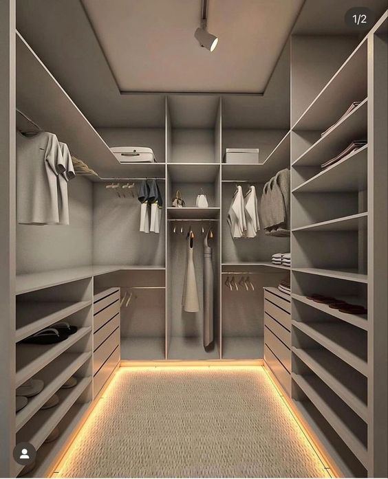 minimalist walk in closet