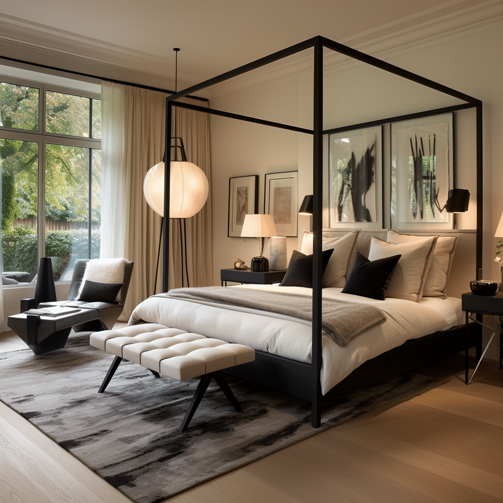 modern cozy master bedroom