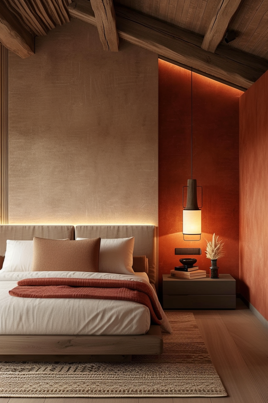 modern earthy bedroom