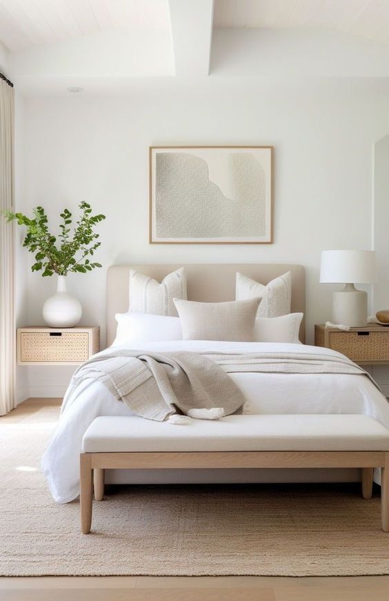 neutral coastal bedroom decorating