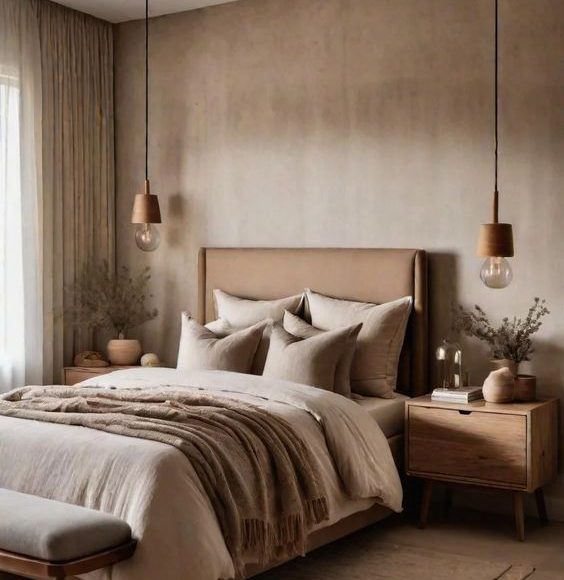 neutral hotel vibe bedroom