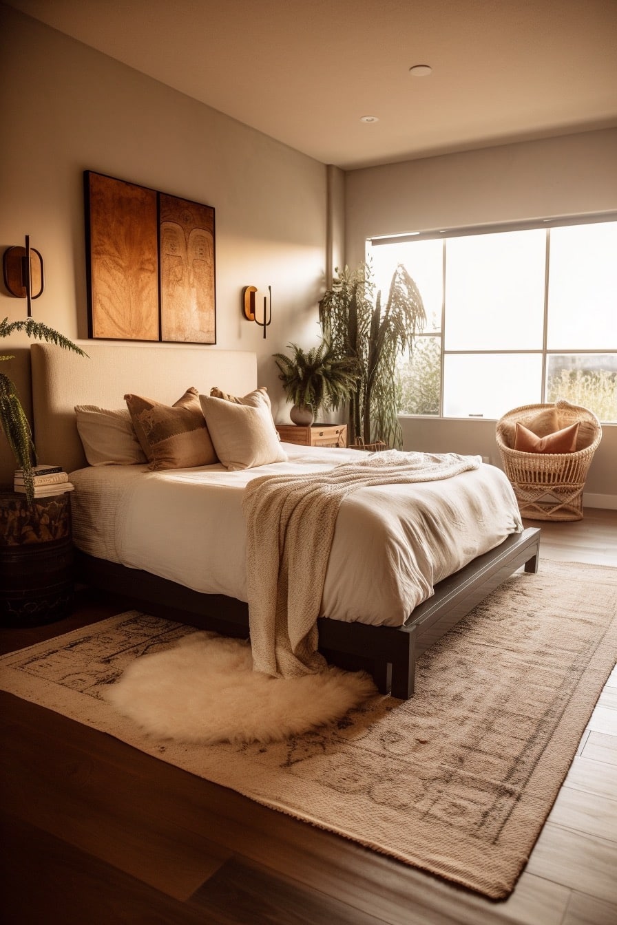 stunning earthy bedroom