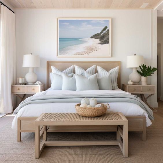 stylish coastal bedroom decorating