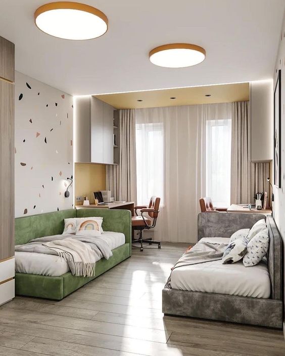 stylish kids shared bedroom