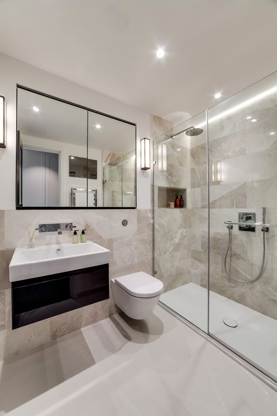 stylish small luxurious bathroom
