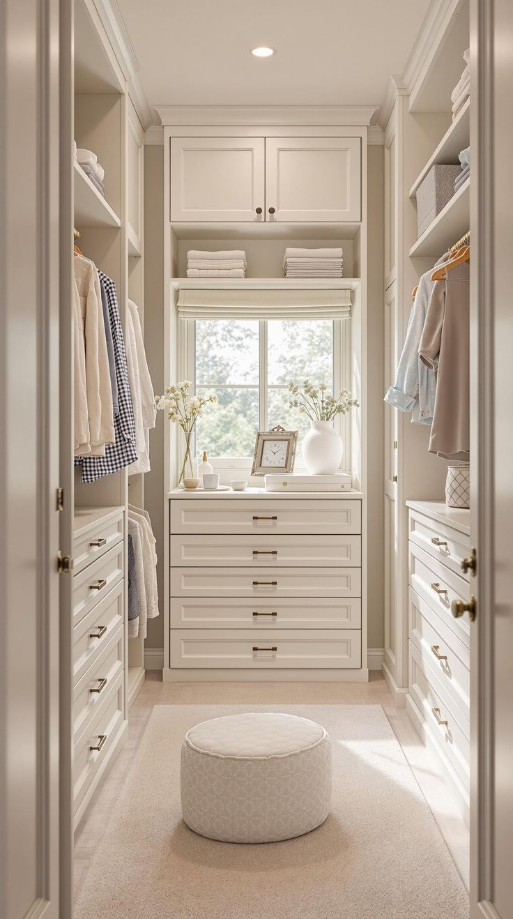 Narrow Walk-In Closet Design