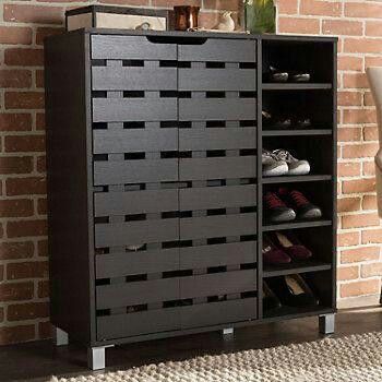 black modern shoe rack