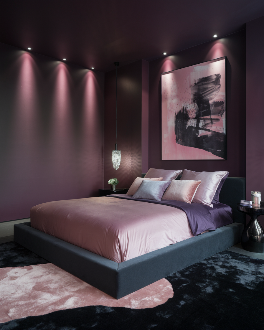 dark female bedroom