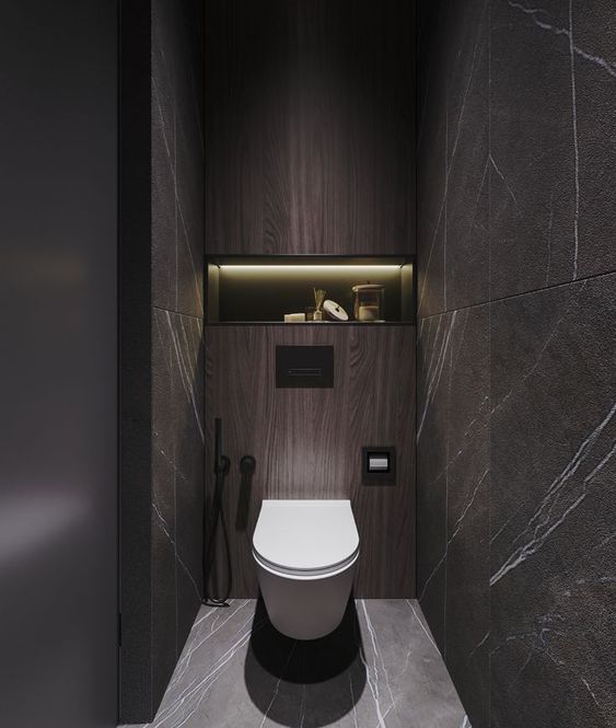 dark small toilet