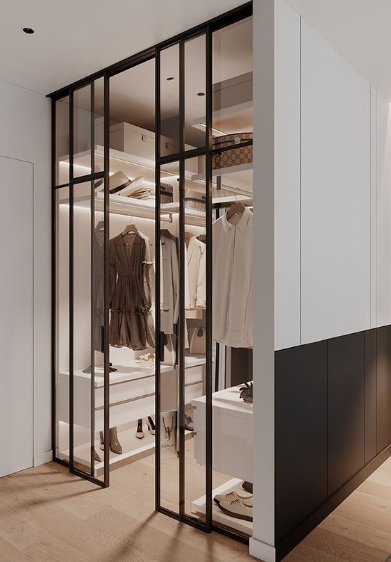 gorgeous small walk in closet design