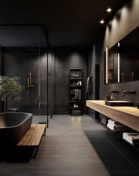 luxury dark bathroom