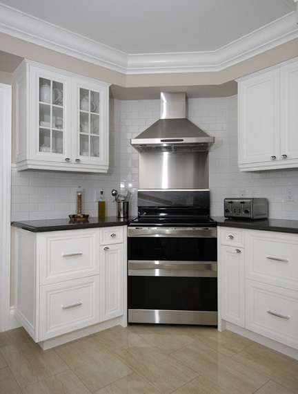 modern small corner kitchen