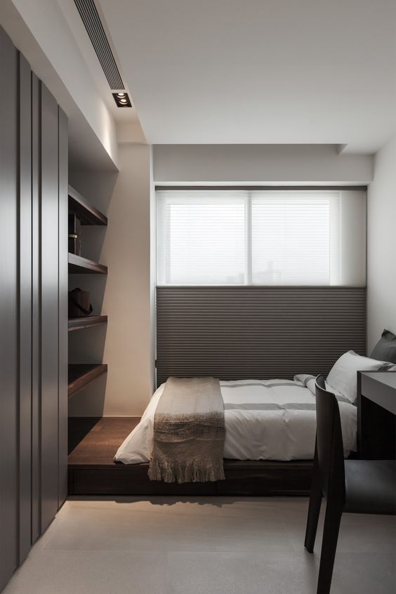 narrow bedroom