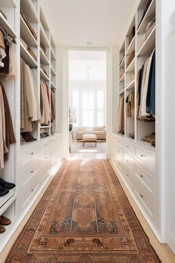 narrow walk in closet idea and style