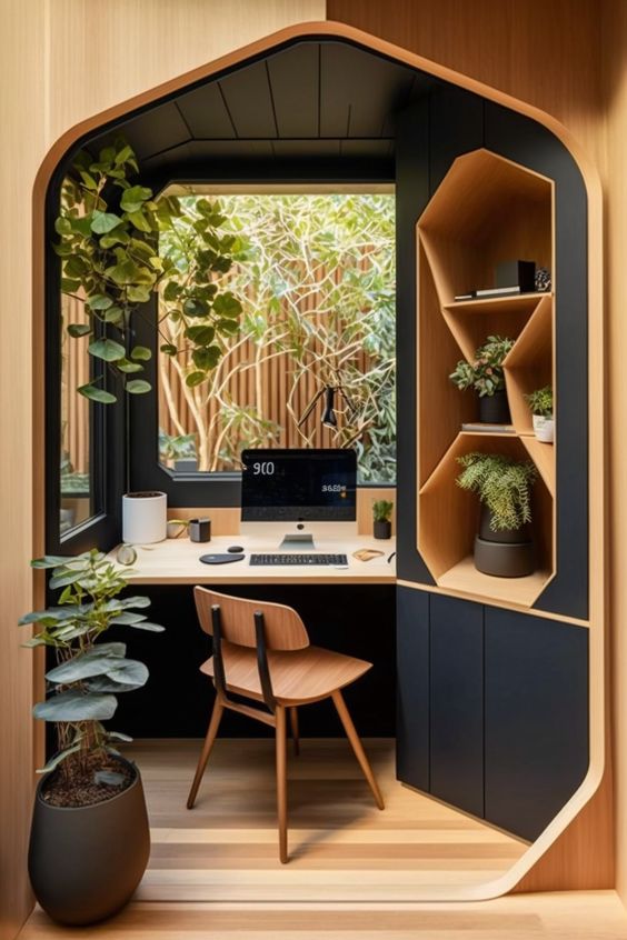 nature filled home office