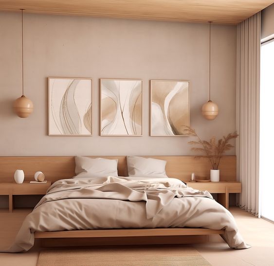 neutral minimalist bedroom