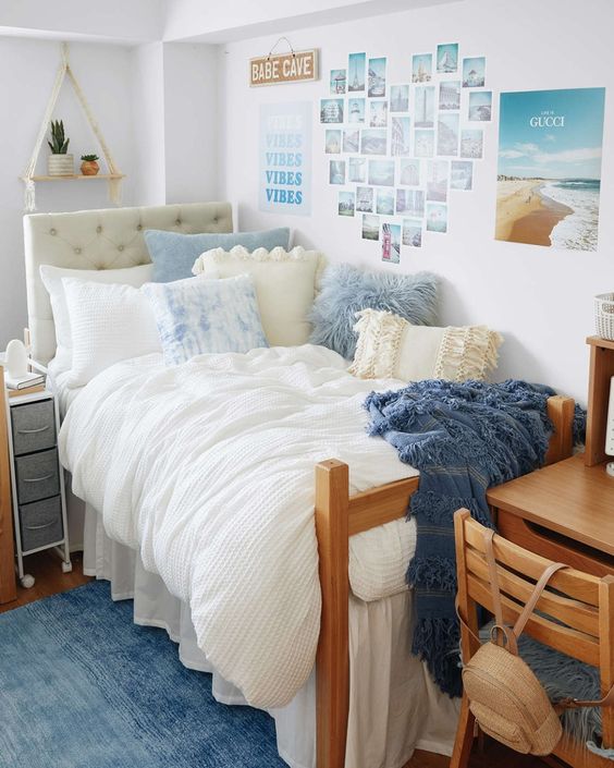 plushy coastal dorm room