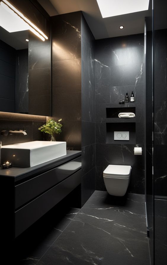 premium dark bathroom