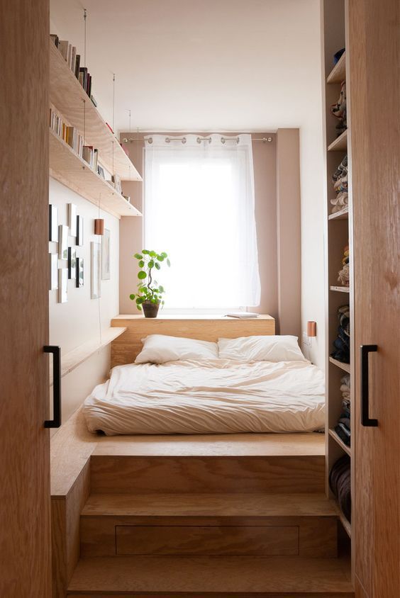 simple narrow bedroom styles