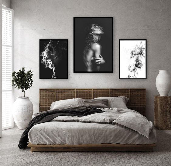 stylish bedroom wall collage