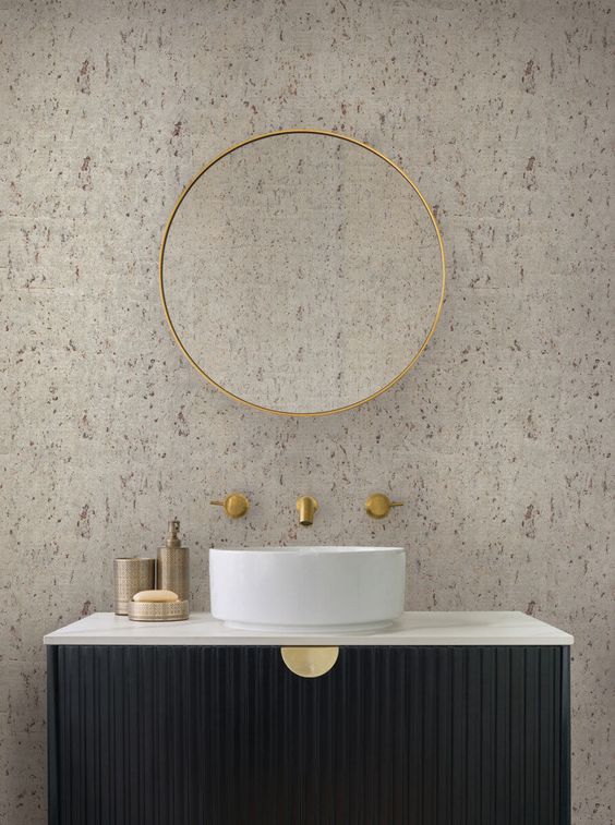 trendy luxury powder room