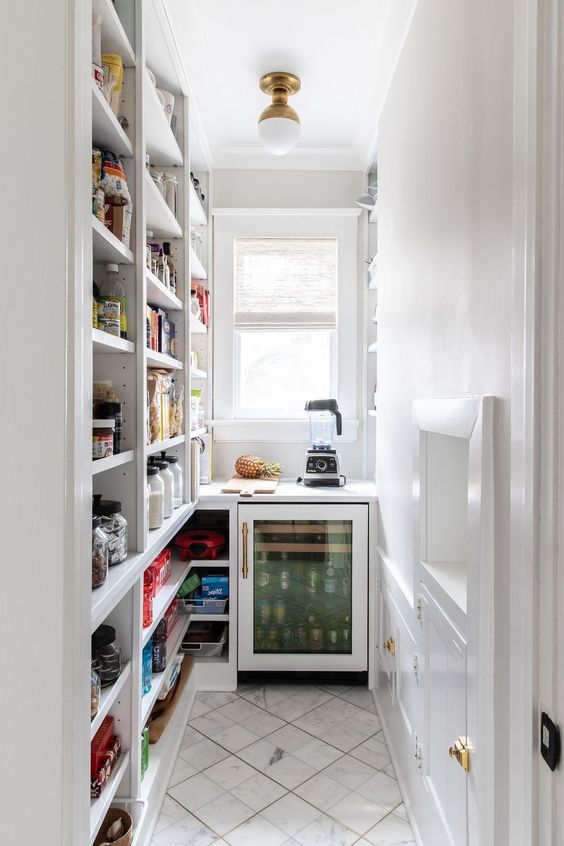 beautiful small walk in pantry