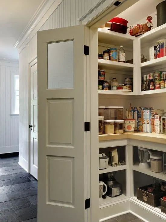 compact small walk in pantry idea