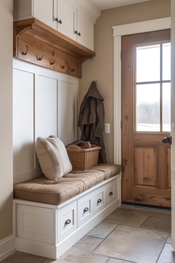 cozy mudroom entryway